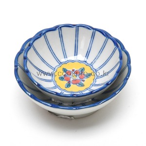 파랑꽃잎찬기 /44266 /찬사라/찬그릇/반찬그릇/도자기찬사라/도자기반찬그릇/일식도자기/맛집그릇